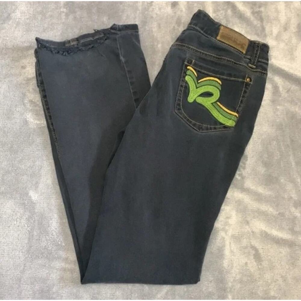 Rocawear Retro Straight Leg Jeans Embroidered Pocket Size 7